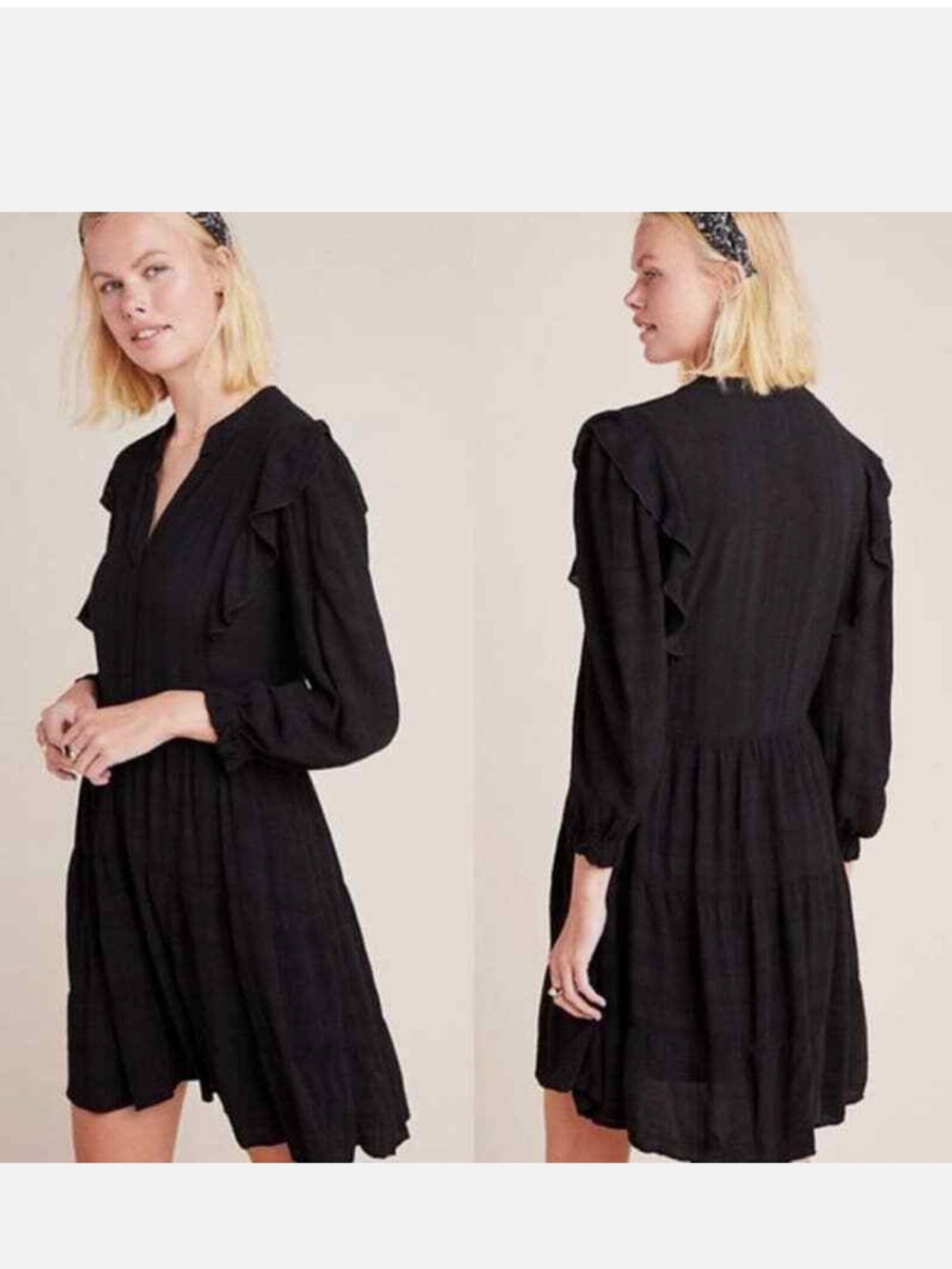 Black V-Neck tunic  Dress in XL